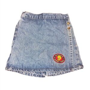 Vintage 90s Y2K Looney Tunes Tweety Bird USA Denim Shorts Skort Girls Sz 6